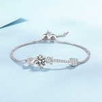 AZ802-S 2Ct Moissanite Dual Chain Toggle Design Bracelet S925 Pure Silver for Women Free Gift Box Exquisite Outfit Shines Brightly - Image 5
