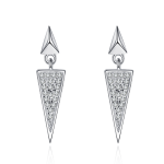 AZ429-E 0.19 ct Moissanite S925 Silver Stud Earrings for Women Plated Pt950 Triangular Full Inlay Lover Gift Ear Studs Jewelry Wholesale