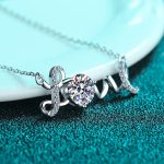 AZ174-X Platinum PT950 18K White Gold 1ct Moissanite Necklace Pendant Love for Women Timeless Wedding Jewelry - Image 4