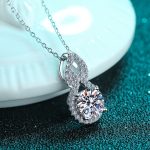 AZ186-X Platinum PT950 18K White Gold 1ct Moissanite Necklaces Pendant for Women Luxury Gift Packaging Jewelry - Image 4