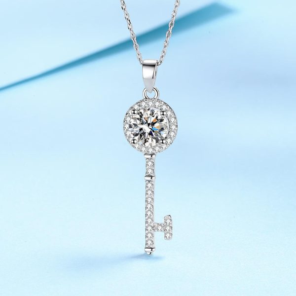 AZ200-X Luxury 18K White Gold & Platinum PT950 0.5ct/1ct Moissanite Pendant Necklaces for Women Timeless Solitaire Fine Jewelry - Image 5