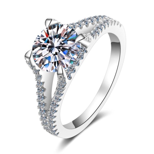 AZ037-J 925 Sterling Silver moissanite Rings women Shining crystal adjustable size Fashion party Couple Gifts engagement wedding Jewelry