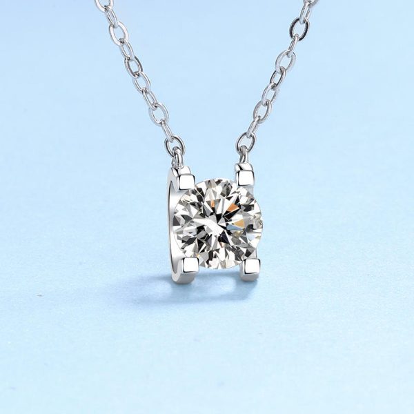 AZ204-X Luxury GRA 0.5/1/2CT D Color Shiny Moissanite Diamond Pendant Chain for Women PT950 Platinum Necklace Engagement Fine Jewelry - Image 5