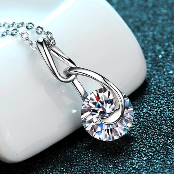 AZ038-X 2KL Fashion Luxury Trendy Classic 2ct Moissanite Waterdrop Necklace For Women s925 Silver Party Charms Jewelry Gift - Image 4