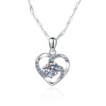 AZ216-X PT950 Female Heart-Shaped Lady Pendant Short Section Lockbone Chain Pendant Moissanite Diamond Necklace Factory Direct Wholesale