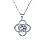 AZ221-X Fashion Trend Luxury Classic Moissanite Diamond-set 1ct Flower Necklace Women 925 Silver Party Charms Jewelry Gift