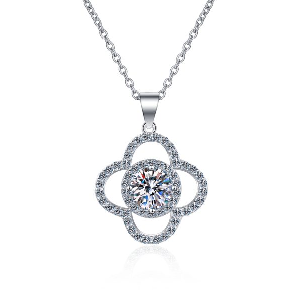 AZ221-X Fashion Trend Luxury Classic Moissanite Diamond-set 1ct Flower Necklace Women 925 Silver Party Charms Jewelry Gift