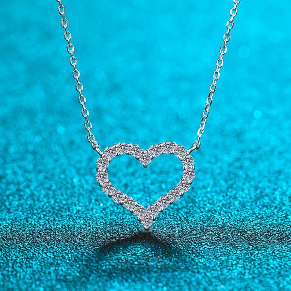 AZ223-X 18K Gold Pt950 Platinum Love-shaped Moissanite Pendant Trendy D Color Moissanite Necklace Women's Pendant - Image 5