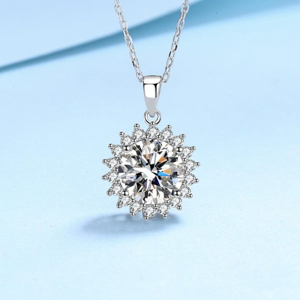 AZ276-X Designer Necklace for Women of PT950 Platinum with 0.5/1/2/3/5Ct Moissanite Diamond Shiny Pendant Fine Jewelry girl Gift daily - Image 5