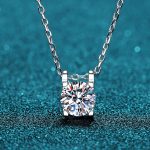 AZ040-X Luxury 0.8CT D Color Shiny Moissanite Diamond Pendant Chain for Women Party PT950 Platinum Necklace Engagement girl Fine Jewelry - Image 5