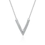 AZ424-X MoisaLuxe Official Store GRA Moissanite Plata Sterling 925 Silver Pendant V-shaped Micro-inlaid Necklace Clavicle Chain Items