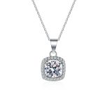 AZ427-X D VVS1 Moissanite Pandent Necklace for Women Sparkling Wedding Jewelry with GRA 925 Sterling Sliver Plated 18k Necklace