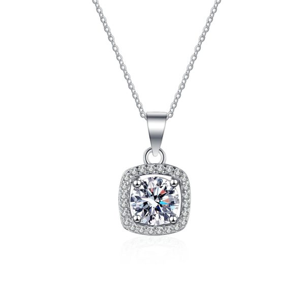 AZ427-X D VVS1 Moissanite Pandent Necklace for Women Sparkling Wedding Jewelry with GRA 925 Sterling Sliver Plated 18k Necklace