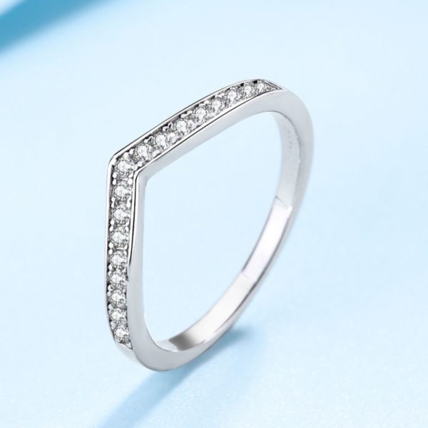 AZ065-J  Classic 0.14CT D Color VVS1 Real Moissanite Ring S925 Sterling Silver Eternity Engagement Rings Wedding Band for Women - Image 5
