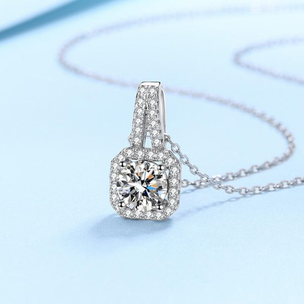AZ045-X 2 Carat D Moissanite Drop Necklaces 18k Gold Plated Diamond Pendant Original Real 925 Silver Chain Fine Jewelry for Women - Image 4