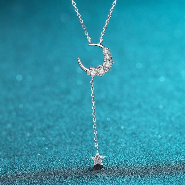 AZ436-X Platinum PT950 18K White Gold 0.4ct Moissanite Necklace Pendants for Women Jewelry Lightweight Comfort Fit - Image 5