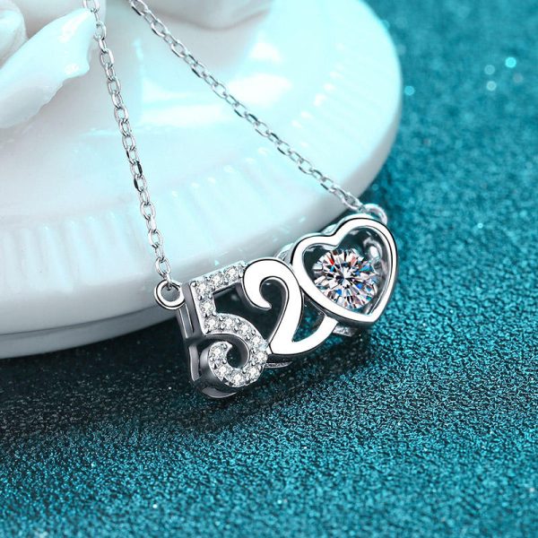 AZ445-X 18K White Gold Platinum PT950 0.5ct Moissanite Pendant Necklaces for Women Signature Twisted Chain Fine Jewelry - Image 4