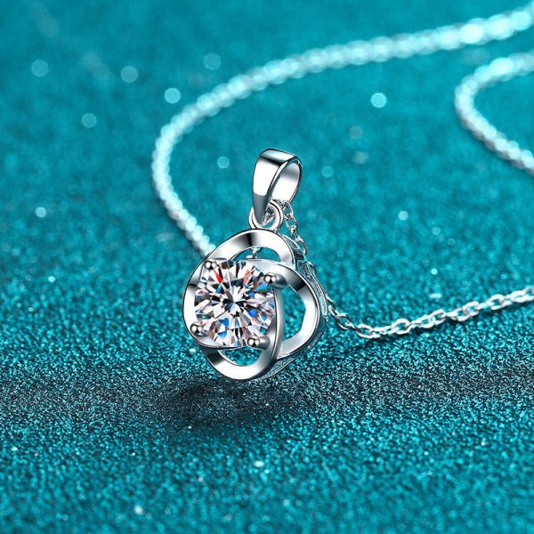 AZ460-X 18K White Gold Platinum PT950 1ct Moissanite Pendants Necklace for Women Jewelry Lightweight Everyday Pendant - Image 4