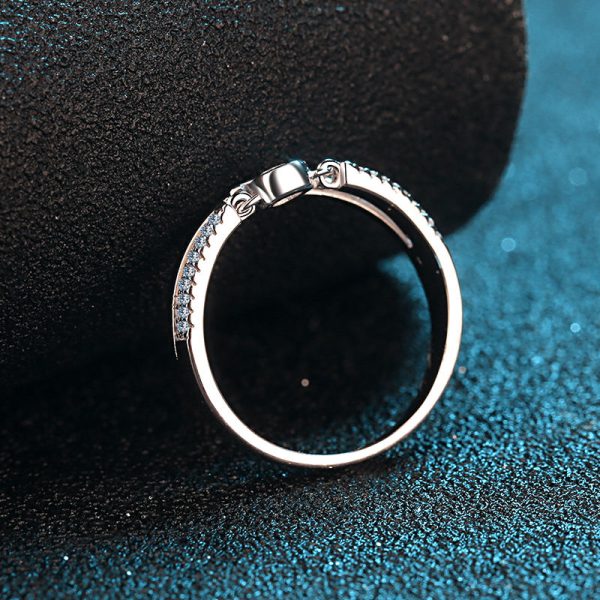 AZ133-J 0.1CT Moissanite Ring Moissanite Diamond Halo Engagement Ring 925 Sterling Silver Promise Wedding Band For Women - Image 4
