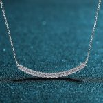 AZ055-X Flawless 18K White Gold Chain Wedding Fine Jewelry Certified Moissanite Diamond Simple Smile Necklace for Women Birthday Gift - Image 5