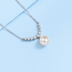 AZ519-X The same 925 sterling silver women diamond pearl necklace moissanite engagement simple necklace manufacturers customized - Image 4