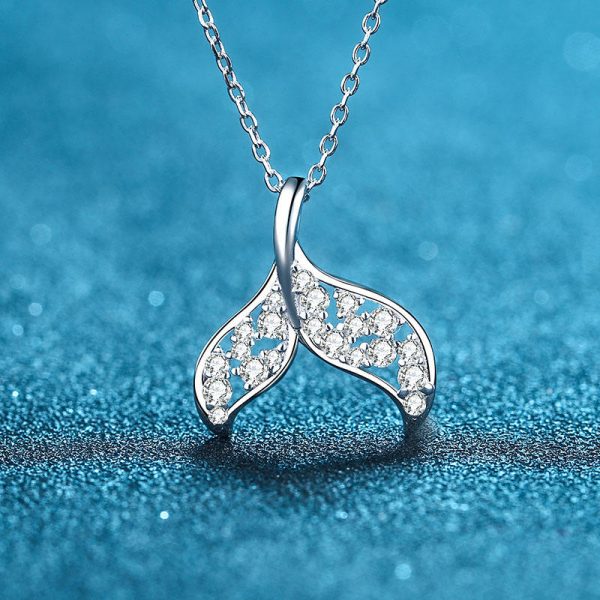 AZ551-X Nabest Elegant Women 925 Sterling Silver VVS Moissanite Necklaces Promise Bride Fish Tail Mermaid Pendant Chokers Jewelry - Image 5