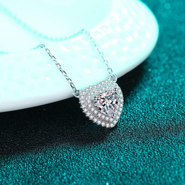 AZ649-X 18K White Gold Platinum PT950 1ct Moissanite Pendant for Women Necklace Semi-Customizable Design Jewelry - Image 4