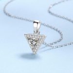 AZ651-X MoisaLuxe Official Store Moissanite Plata Sterling 925 Silver ITriangular Inlaid Moissanite Pendant Necklace For Women Jewelry - Image 4