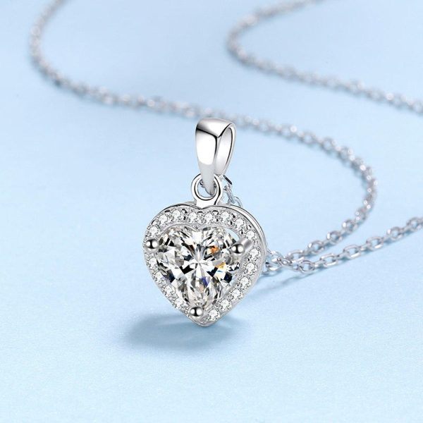 AZ652-X Lovers Heart 3ct Simulated Diamond Pendant Real 925 Sterling Silver Charm Party Wedding Pendants Necklace For Women Jewelry - Image 5