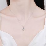 az653-x 18K White Gold Platinum PT950 1ct Moissanite Pendant for Women Fine Jewelry Art Deco Design - Image 5