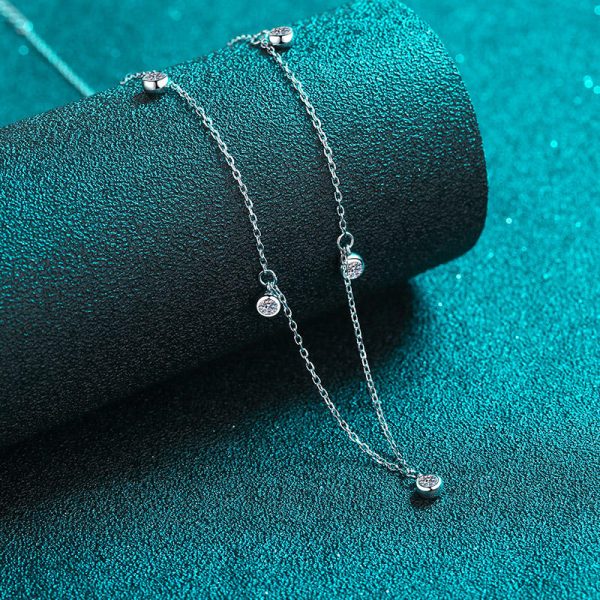 AZ690-X  Moissanite Necklaces for Women 0.5ct Round Lab Diamond GRA s925 Sterling Silver 18k Dainty Daily Necklace Jewelry Gift - Image 5