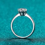 AZ148-J Never Fade Luxury Classic 18K White Gold Color Ring Solitaire 1 Carat Zirconia Diamant Wedding Band Women Jewelry Accessories - Image 3