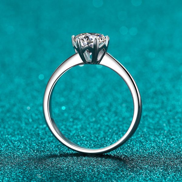 AZ148-J Never Fade Luxury Classic 18K White Gold Color Ring Solitaire 1 Carat Zirconia Diamant Wedding Band Women Jewelry Accessories - Image 3