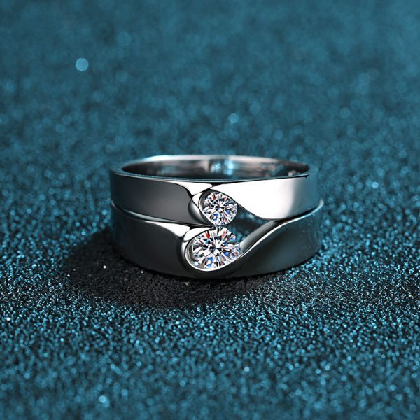 AZ161-J 925 Sterling Silver Ring Heart Open adjustable Engagement For Women Wedding Fashion Jewelry Party Gifts - Image 4