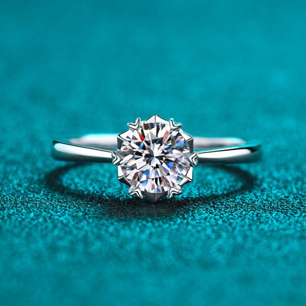 AZ207-J  2mm D Color Moissanite Ring s925 Sterling Sliver Plated 18k White Gold Eternity Band Wedding Engagement Rings For Women - Image 5