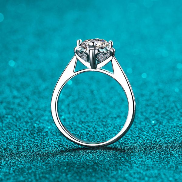 AZ215-J Moissanite  Engagement Ring Open Ring Men and Women Models Pair Ring Classic Six-claw Couple Pair Ring - Image 4
