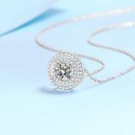 AZ735-X Brilliant Girl 18K White Gold Necklaces Women Birthday Gift 0.5/1/2ct Moissanite Diamond Pendant Wedding Girlfriend Fine Jewelry - Image 4