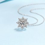 AZ745-X  S925 Sterling Silver New Luxury Full Diamond Sunflower 1-2CT Moissanite Necklace Suitable for Women's Party Jewelry - Image 4