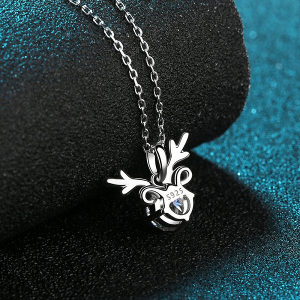 AZ071-X Fashion Luxury Simple Classic 1 CT Moissanite Diamond-set Deer Necklace For Women s925 Sterling Silver Party Jewelry - Image 4