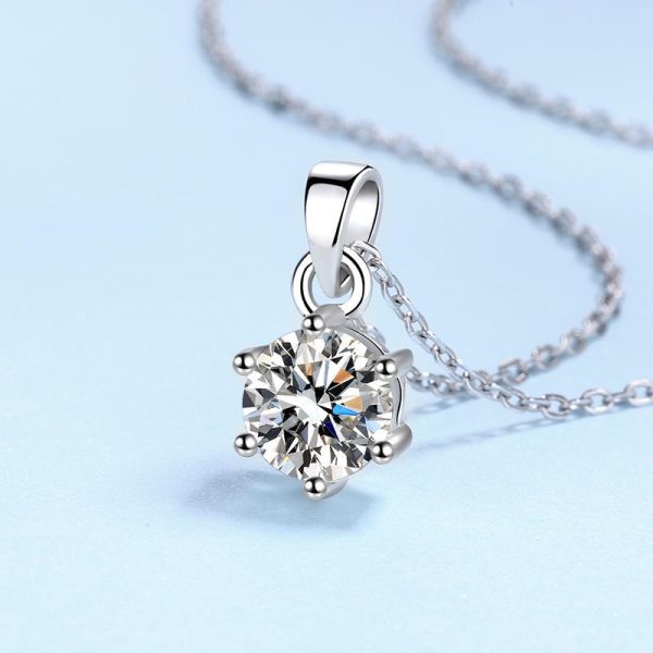 AZ078-X 0.5-5CT D Color Moissanite Pendant for Women 925 Sterling Silver Necklace with Certificate of Authenticity - Image 4