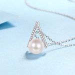 AZ845-X Fashion Luxury Classic Elegant Moissanite Diamond-set Pearl Letter V Necklaces For Women s925 Silver Party Jewelry - Image 4