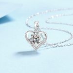 AZ868-X 18K White Gold Platinum Pt950 1 Carat Moissanite Necklace for Women Love Heart Pendant Luxury Collarbone Chain for Girlfriend - Image 4