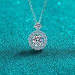 AZ870-X .5CT Moissanite Round Bun Pendant Necklace S925 Sterling Silver Office Chic Minimalist Daily Wear GBA Certified Free Gift Box - Image 5