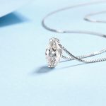 AZ878-X 1CT Marquise Cut Moissanite Necklace for Women Box Chain 5*10mm Stone S925 Sterling Silver Pendant Lab Diamond Jewelry - Image 4