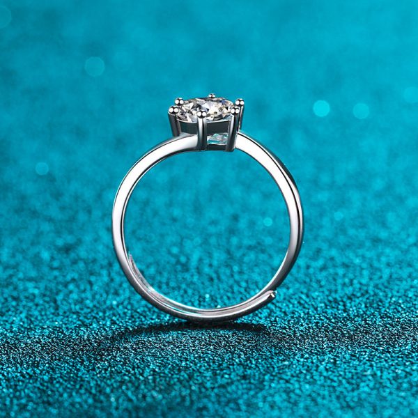 AZ231-J Designer Jewelry Have Mutual Affinity 18K White Gold VVS1 D Color 0.5/1CT Moissanite Female Rings Wedding Accessories for Women - Image 4