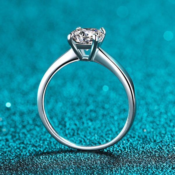 AZ240-J Moissanite Decor S925 Sterling Silver Ring for Women Fireworks Snowflake Shaped Exquisite Ring Jewelry for Women - Image 4