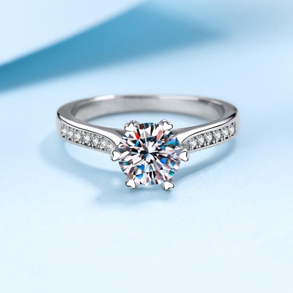 AZ244-J Luxury 18K White Gold Ring for Women Alien Princess Square 1 Carat Four-prong Moissanite Rings Platinum Pt950 Fine Jewelry - Image 4
