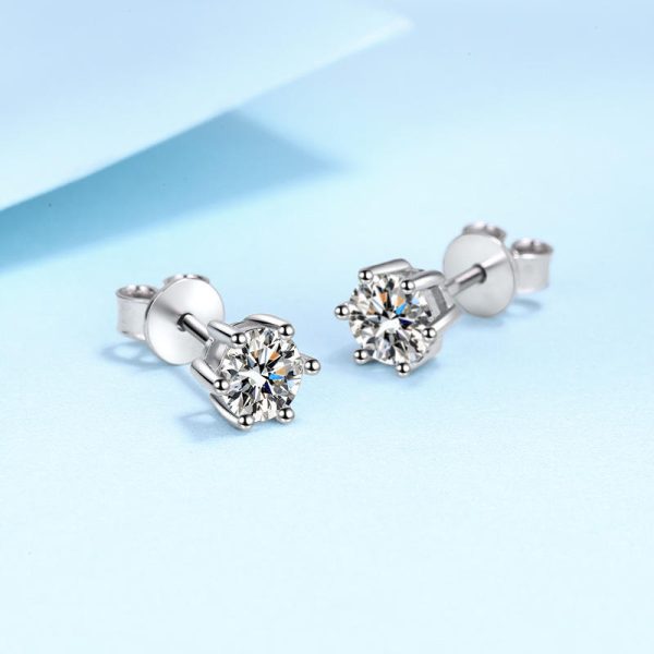 AZ177-E 1CT 100% Real Moissanite Studs Earrings Pass Diamond tester 925 Silver Platinum Plated Zircon Bride Wedding Gemstone Earrings - Image 4