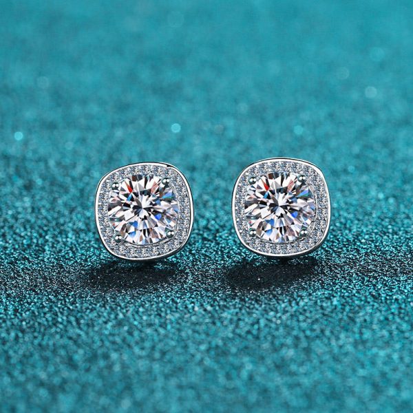 AZ266-E 925 Sterling Silver Moissanite Stud Earrings 1-2 ct D VVS1 Lab Diamond with GRA Fine Jewelry Earring For Women - Image 4