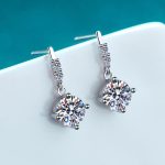 AZ300-E 1carat 2CT Round Moissanite Earrings For Women 925 Sterling Silver Ear-Drops Luxury Fine Jewelry Pass Diamond Tester - Image 4
